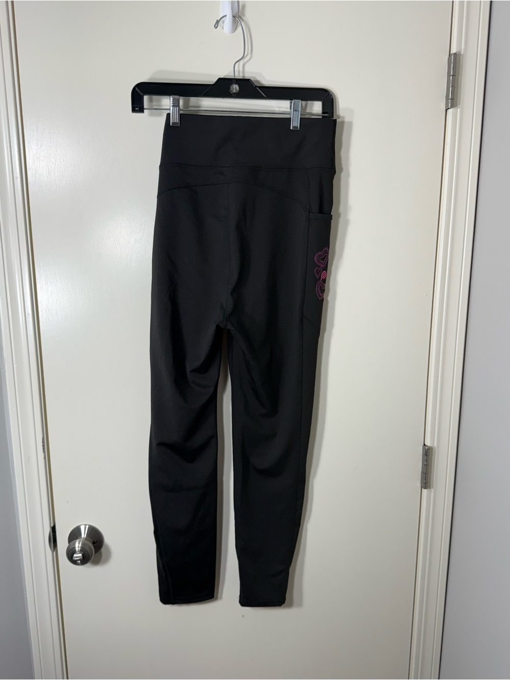 POP Fit Black Leggings with Pink & Purple Heart Stitching Plus Size 2X - Picture 5 of 8